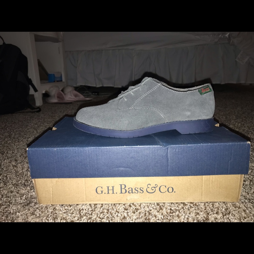 G. H. Bass gray sued oxfords